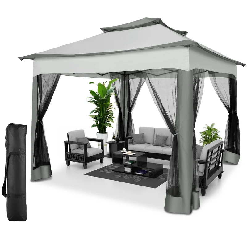 Tooluck Pop Up Canopy With Mosquito Netting And Ventilation