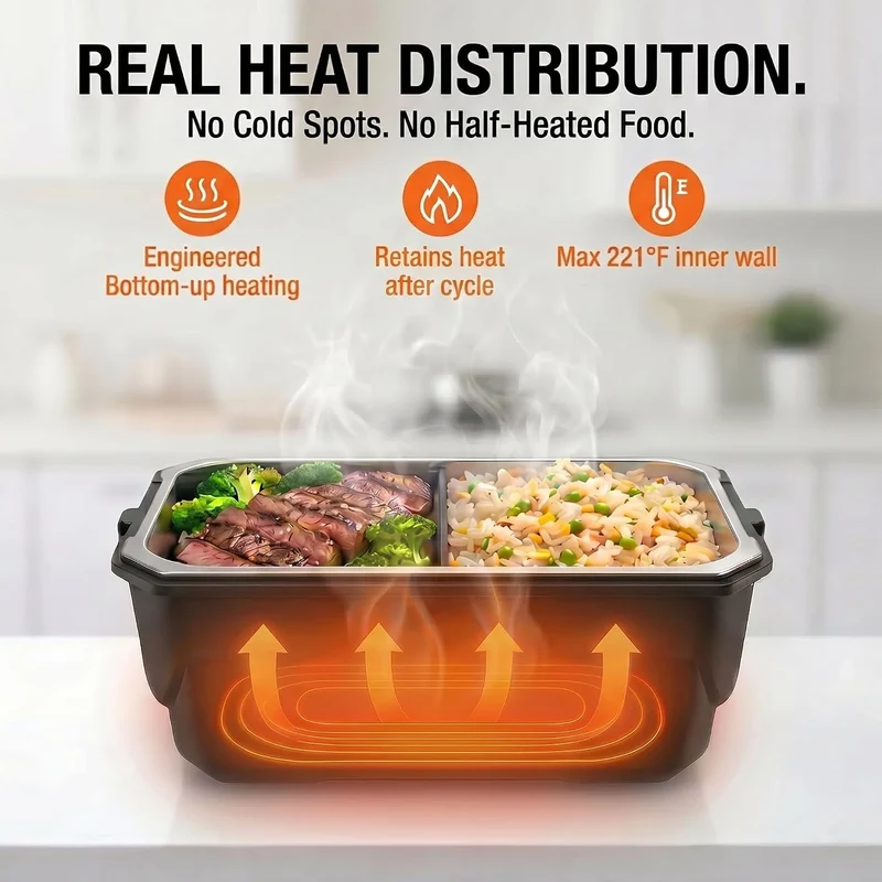 Electric Heating Lunch Box USB Warmer With Display Screen