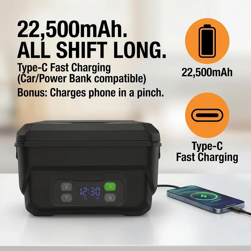 Electric Heating Lunch Box USB Warmer With Display Screen