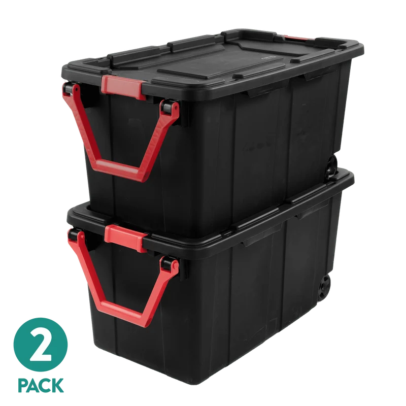Sterilite Wheeled Industrial Plastic Storage Container For Garage