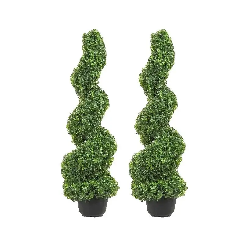 Realistic Artificial Boxwood Spiral Topiary Tree for Garden Decor