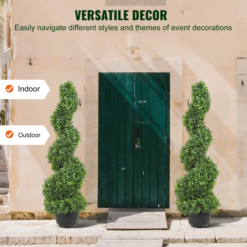 Realistic Artificial Boxwood Spiral Topiary Tree for Garden Decor