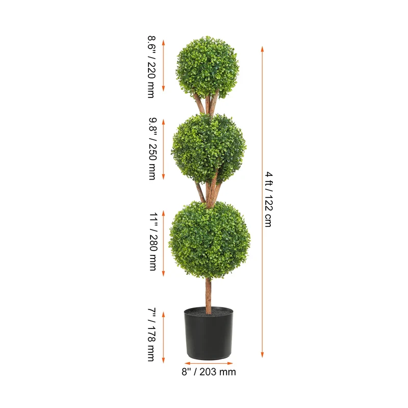 Realistic Artificial Boxwood Spiral Topiary Tree for Garden Decor