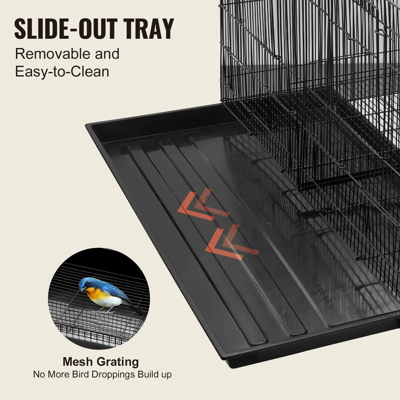SucceBuy Divided Stackable Travel Bird Cage With Secure Doors
