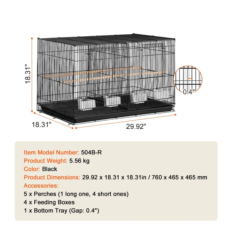 SucceBuy Divided Stackable Travel Bird Cage With Secure Doors