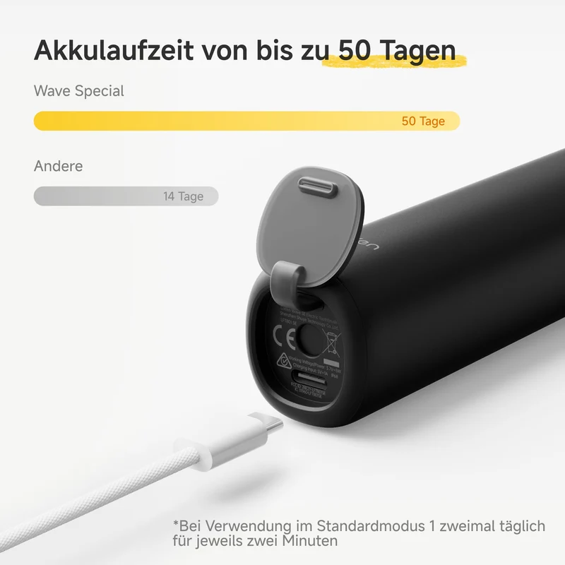 Laifen Wave Spezial Elektrische Zahnbürste mit 2 Bürstenköpfe und Reisetasche