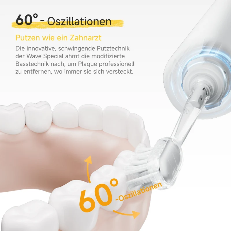 Laifen Wave Spezial Elektrische Zahnbürste mit 2 Bürstenköpfe und Reisetasche