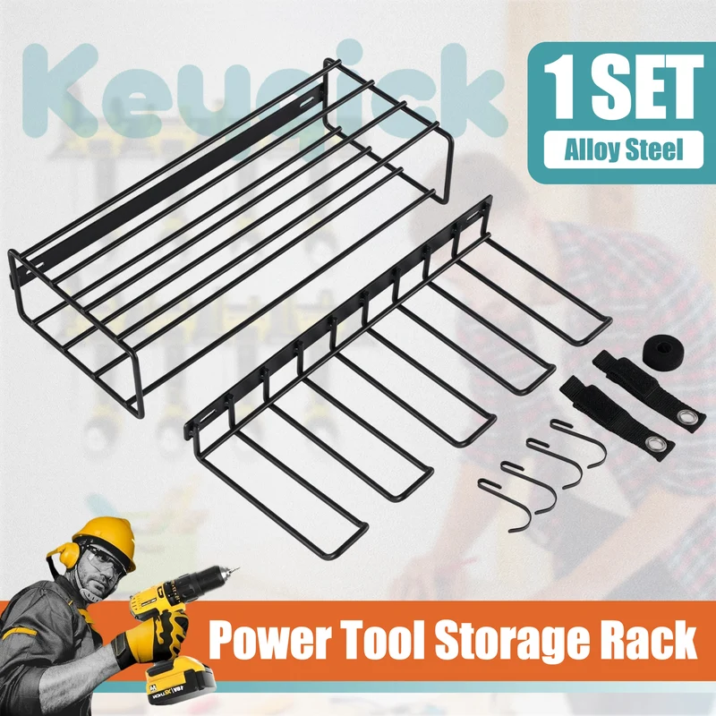Heavy Duty Metal Wall Mounted Power Tool Storage Rack