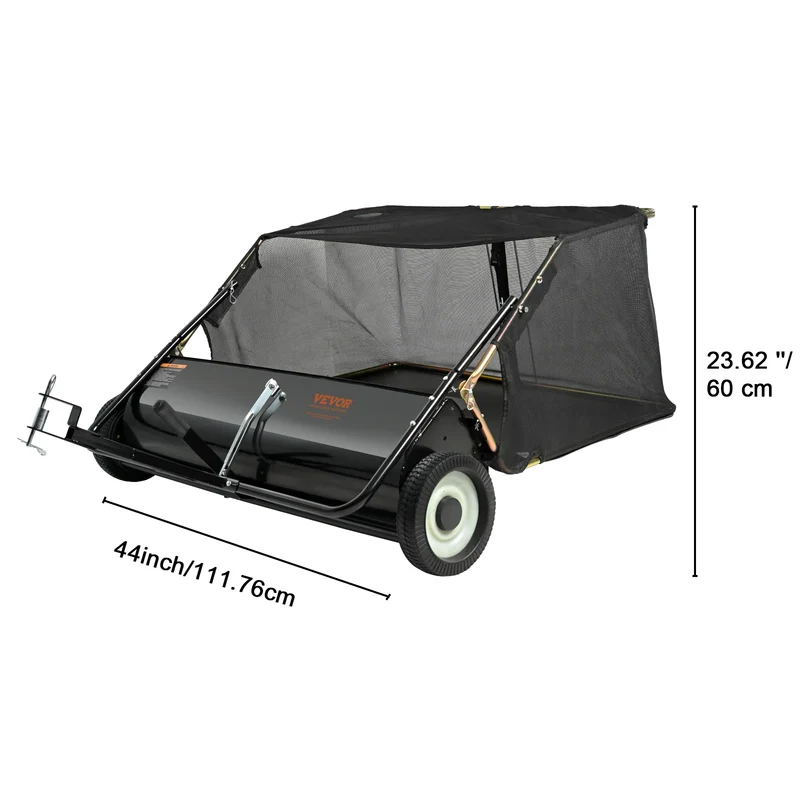 SucceBuy Heavy Duty Tow Behind Lawn Sweeper And Grass Collector