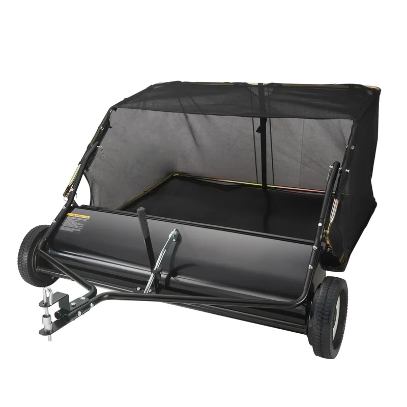 SucceBuy Heavy Duty Tow Behind Lawn Sweeper And Grass Collector