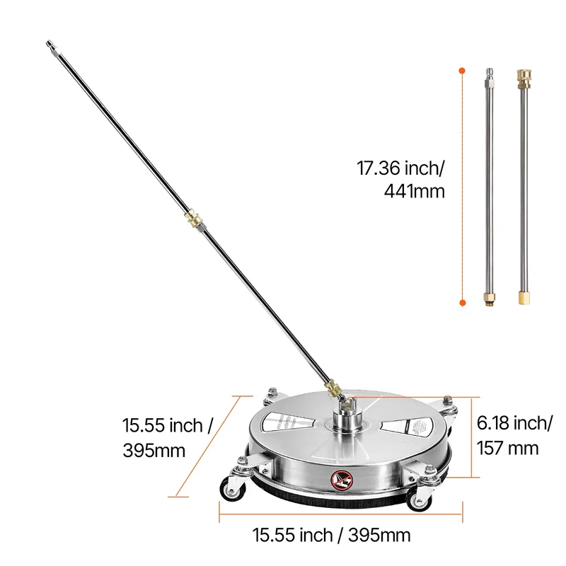 Vevor Pressure Washer Surface Cleaner With Four Wheels