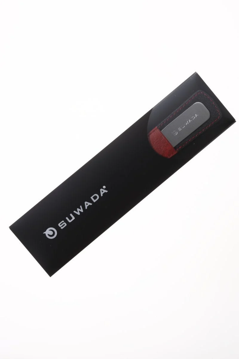 Stainless Steel Nail File - Red Leather Sheath
