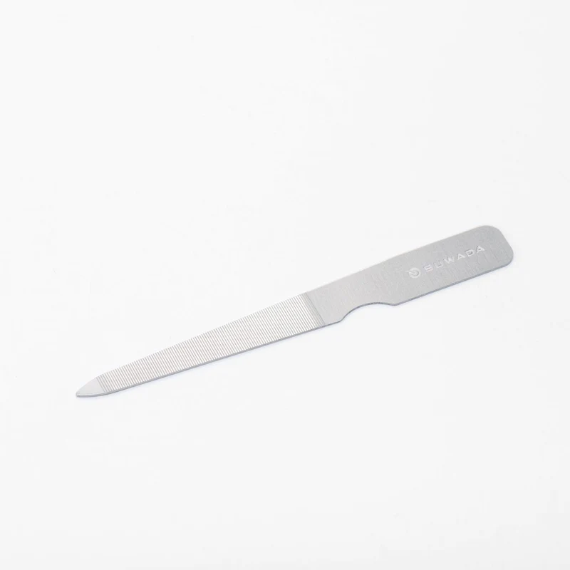 Stainless Steel Nail File - Red Leather Sheath
