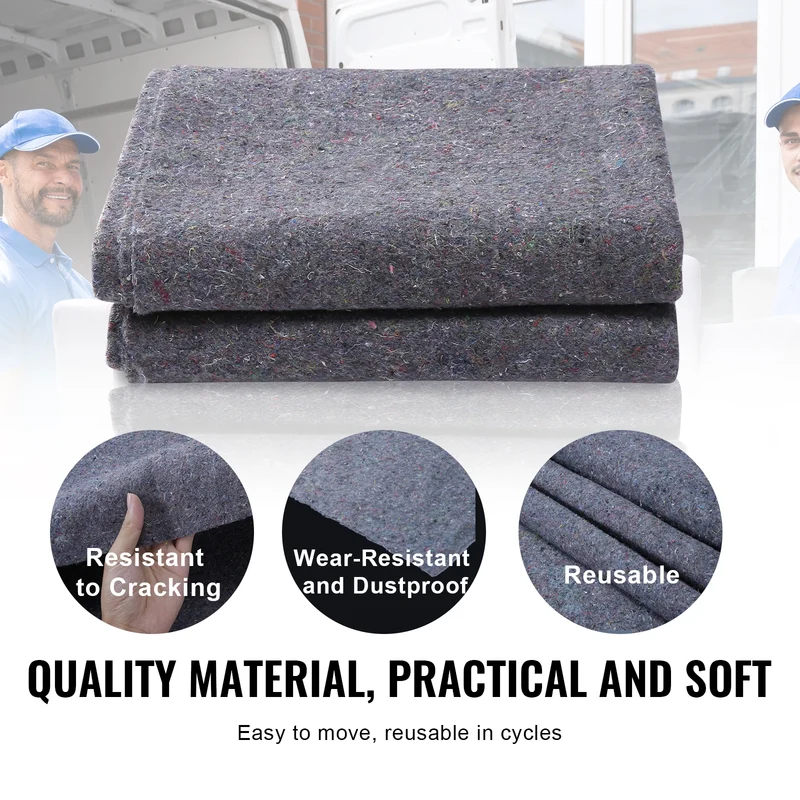 SucceBuy Recycled Cotton Moving Blankets For Furniture Protection
