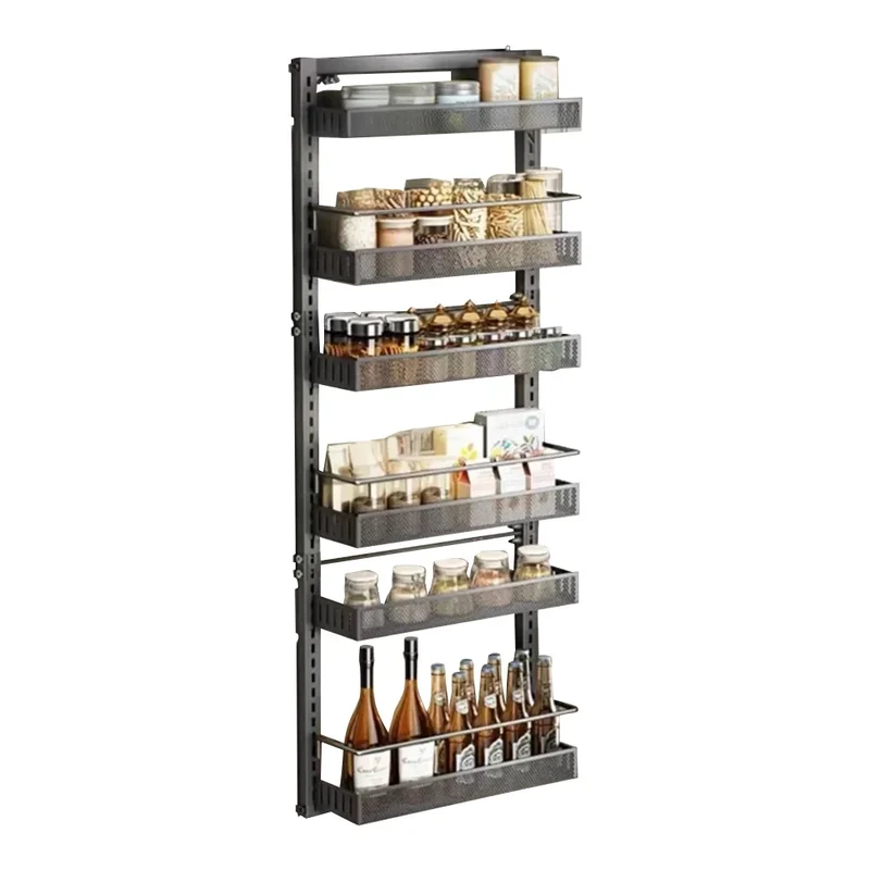 HiMiss Adjustable Six Tier Metal Pantry Spice Storage Rack