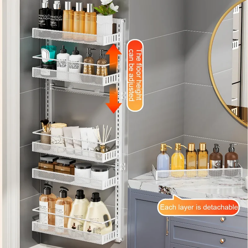 HiMiss Adjustable Six Tier Metal Pantry Spice Storage Rack