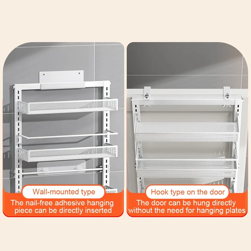 HiMiss Adjustable Six Tier Metal Pantry Spice Storage Rack