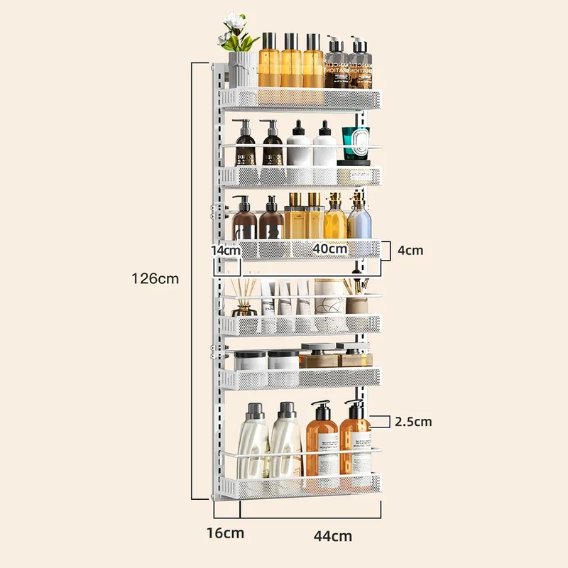 HiMiss Adjustable Six Tier Metal Pantry Spice Storage Rack