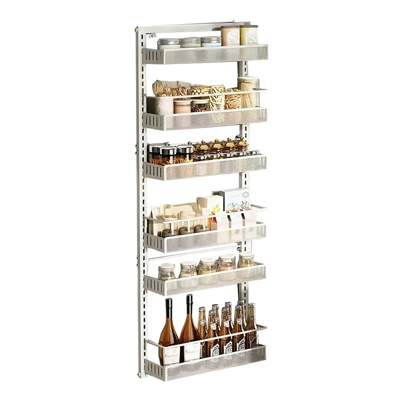 HiMiss Adjustable Six Tier Metal Pantry Spice Storage Rack