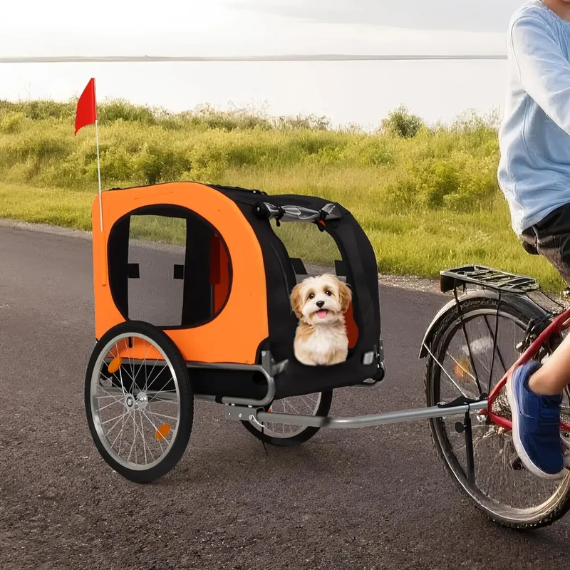 Twister.Ck Foldable Dog Bike Trailer Secure Pet Carrier
