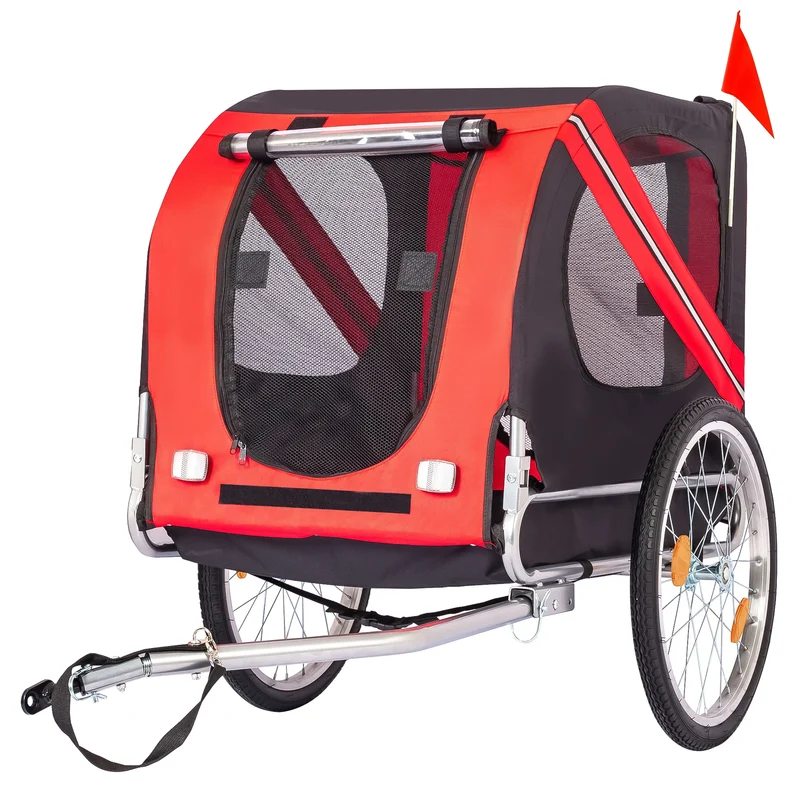 Twister.Ck Foldable Dog Bike Trailer Secure Pet Carrier