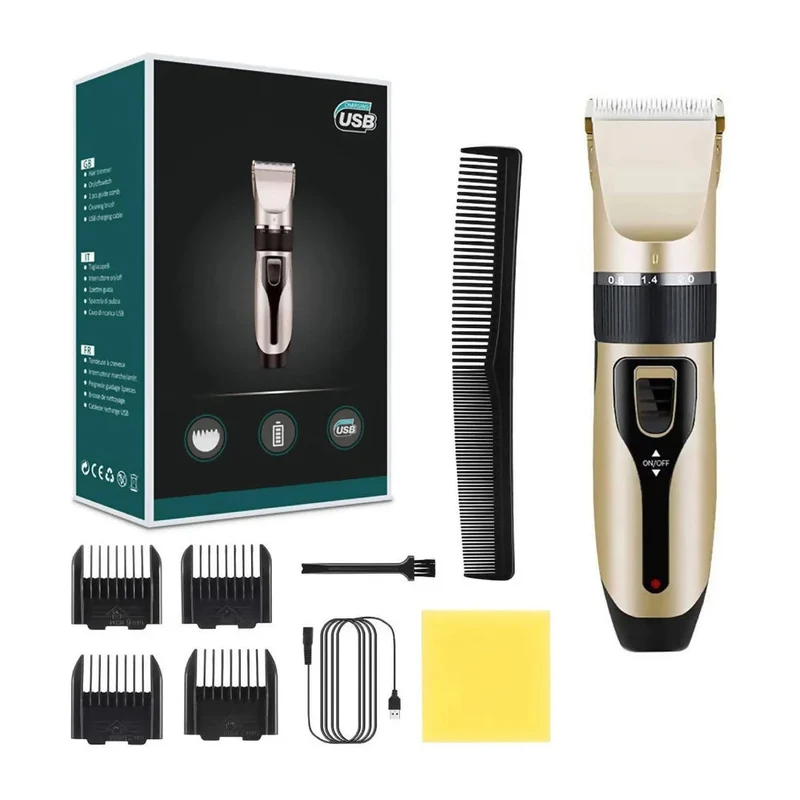 Tondeuse voor mannen / elektrisch oplaadbare baardtrimmer / ook geschikt voor honden / met geleidingskammen / 5 standen / eenvoudig te reinigen