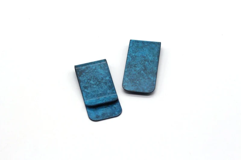 Japanese Brass Money Clip - Blue