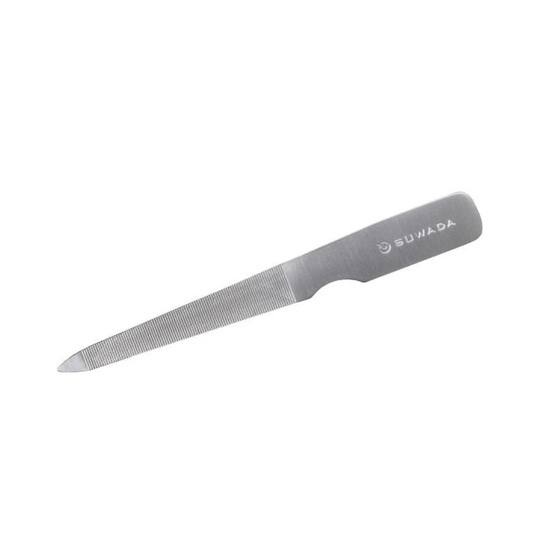 Stainless Steel Nail File - Black Leather Sheath